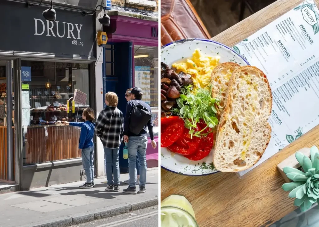 Drury. best cafes in Covent Garden